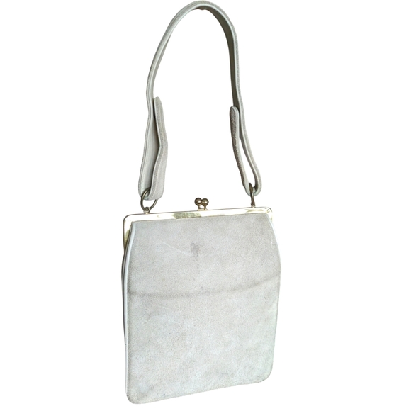 VTG 1960s Bags By Francois of California Purse - Beige With Gold Kiss Lock - Picture 3 of 10